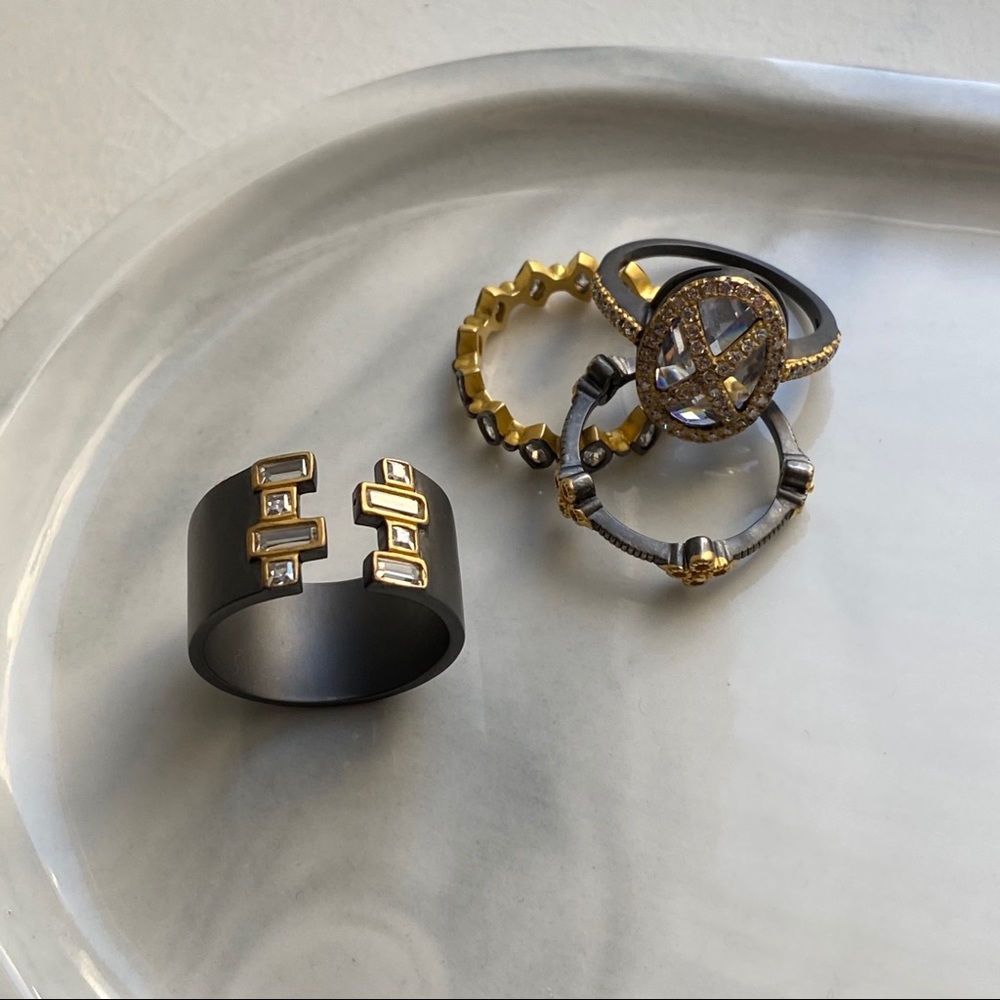 Art Deco Baguette Cigar Band Statement Ring